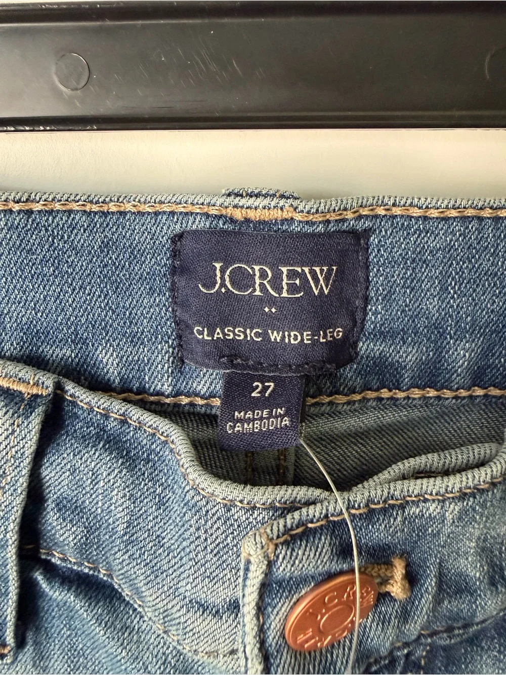 NWT J.CREW Classic Wide-Leg Medium Wash Jeans Stretch Size 27